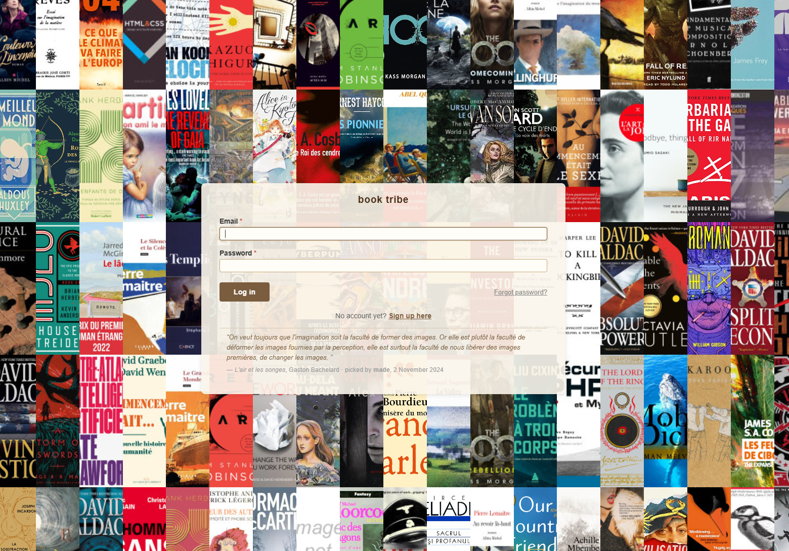 Book-Tribe — welcome screen